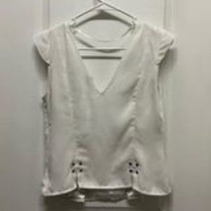 GUESS Women's White Top, side zipper closure, Size S